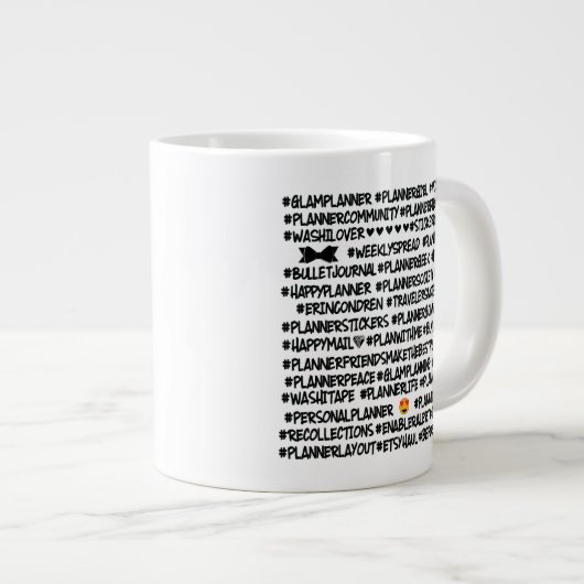 #BLKWMNPLAN Hashtag Planner Jumbo Mok (Voorkant rechts)