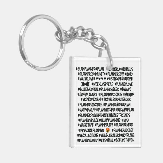 #BLKWMNPLAN Hashtag Planner Sleutelhanger (Voorkant Links)