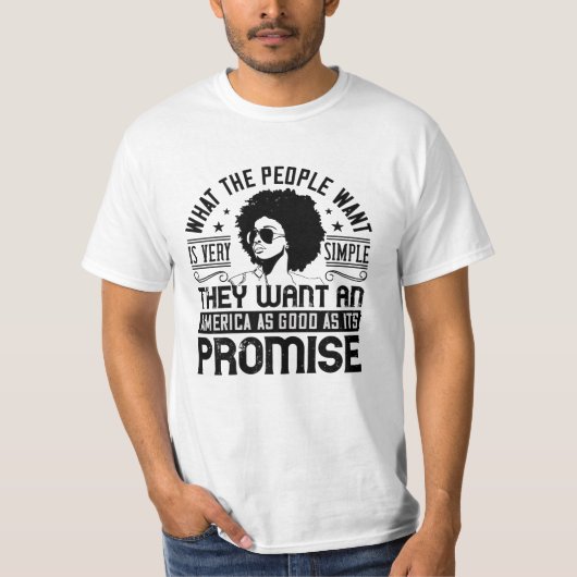 BLM - Amerika even goed als zijn belofte T-shirt (Voorkant)