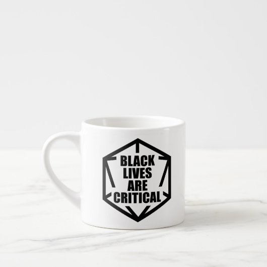 BLM Black Lives Are Critical (B&W) Espresso Kop (Links)