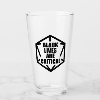 BLM Black Lives Are Critical (B&W) Glas