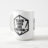 BLM Black Lives Are Critical (B&W) Koffiemok (Voorkant links)
