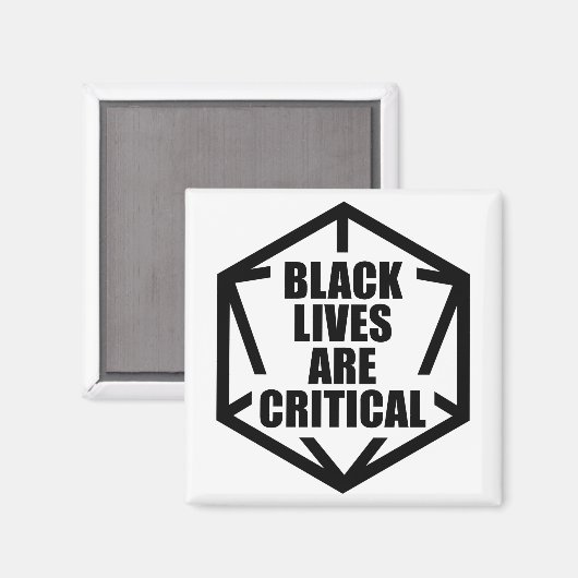 BLM Black Lives Are Critical (B&W) Magneet (Voorkant / Achterkant)