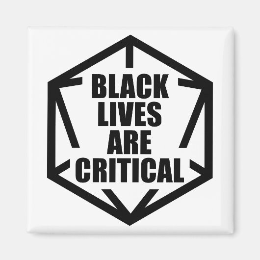 BLM Black Lives Are Critical (B&W) Magneet (Voorkant)