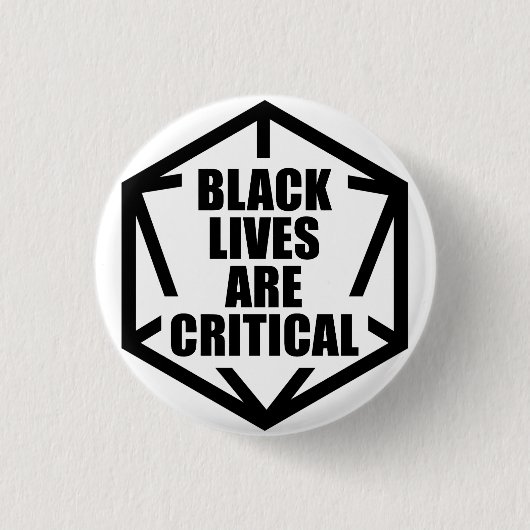 BLM Black Lives Are Critical (B&W) Ronde Button 3,2 Cm (Voorkant)