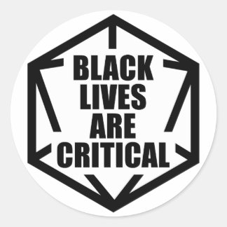 BLM Black Lives Are Critical (B&W) Ronde Sticker
