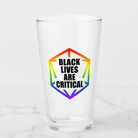 BLM Black Lives are Critical [LGBTQ+] Glas (Voorkant)