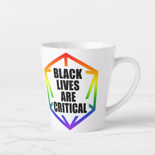 BLM Black Lives are Critical [LGBTQ+] Latte Mok (Rechts)