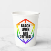 BLM Black Lives are Critical [LGBTQ+] Papieren Bekers (Achterkant)