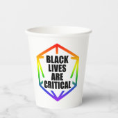 BLM Black Lives are Critical [LGBTQ+] Papieren Bekers (Voorkant)