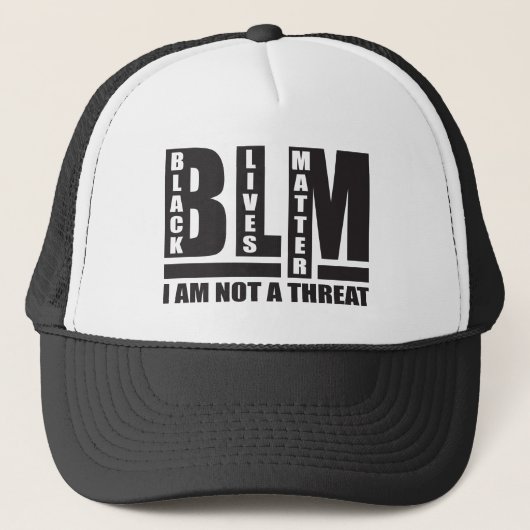BLM Black Lives Matte ik ben geen bedreiging Trucker Pet (Voorkant)