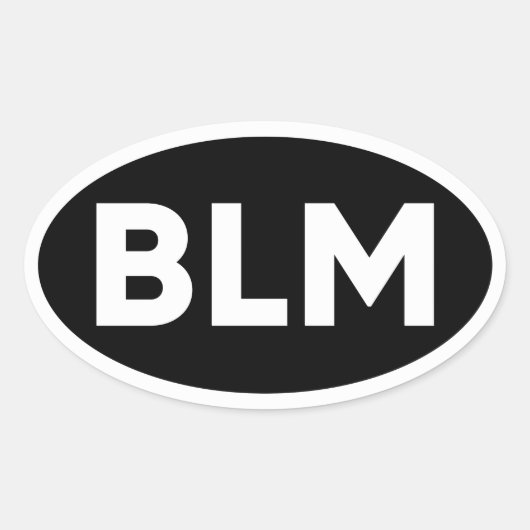 BLM - Black Lives Matter Anti Racisme Bumper Ovale Sticker (Voorkant)