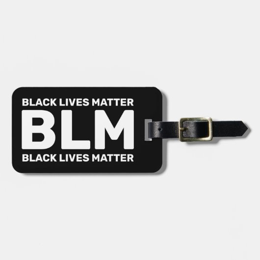 BLM Black Lives Matter White Typografie op zwart Bagagelabel (Voorkant horizontaal)