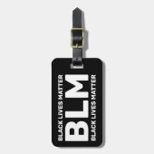 BLM Black Lives Matter White Typografie op zwart Bagagelabel (Voorkant verticaal)
