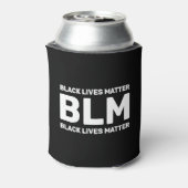 BLM Black Lives Matter White Typografie op zwart Blikjeskoeler (Blikje Achterkant)