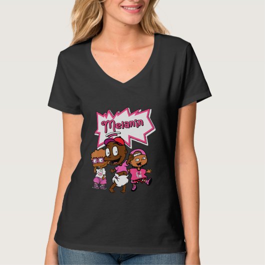 Blm Black Melanin Kinder Sneaker Match 14 schokken T-shirt (Voorkant)