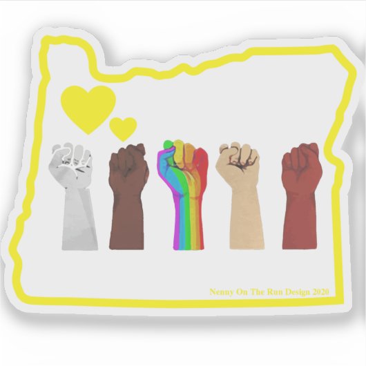 BLM + Equality - Oregon Sticker Wissen (Voorkant)