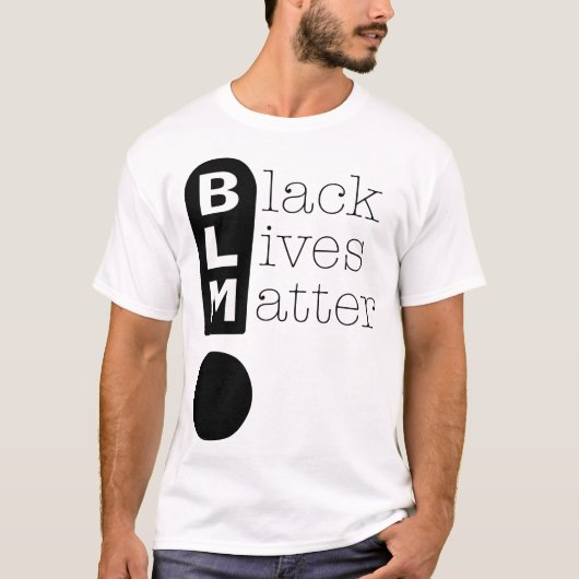 BLM Exclamation Mark Black Lives Matter Dark T-shirt (Voorkant)