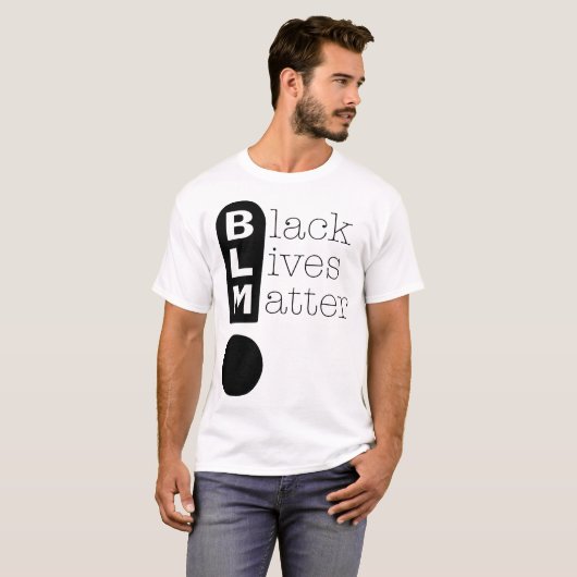 BLM Exclamation Mark Black Lives Matter Dark T-shirt (Voorkant volledig)