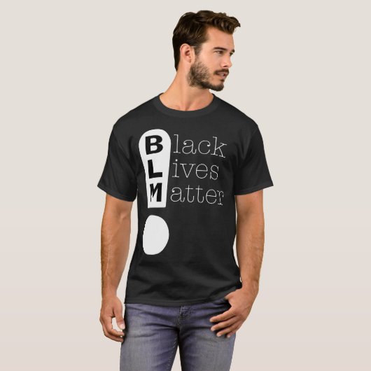 BLM Exclamation Mark Black Lives Matter Light T-shirt (Voorkant volledig)