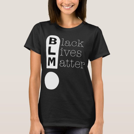BLM Exclamation Mark Black Lives Matter Support T-shirt (Voorkant)
