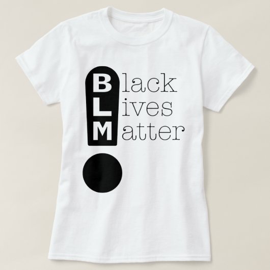 BLM Exclamation Mark ter ondersteuning van zwarte T-shirt (Design voorkant)