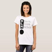 BLM Exclamation Mark ter ondersteuning van zwarte T-shirt (Voorkant volledig)