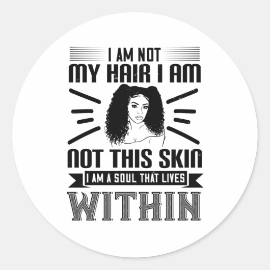 BLM Hair en huid ziel die leeft binnen Ronde Sticker (Voorkant)