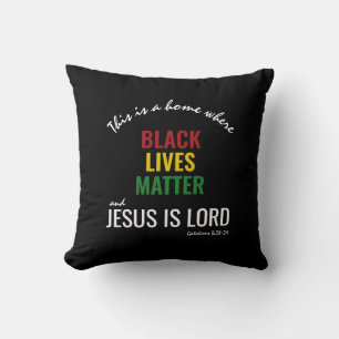 BLM JESUS IS LAND Black History maand Kussen