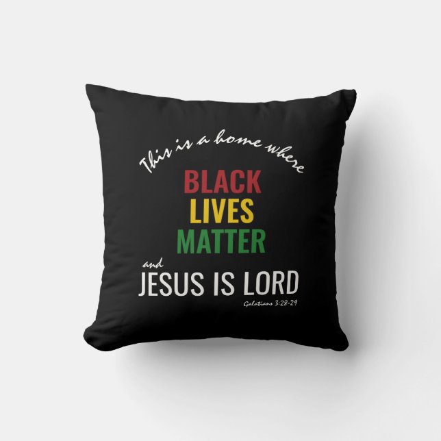 BLM JESUS IS LAND Black History maand Kussen (Voorkant)
