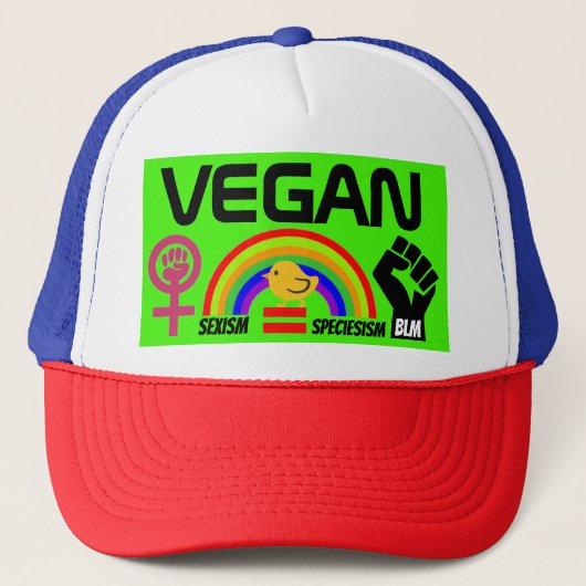 BLM LGBT Feminist Animal Civil Rights Equality Trucker Pet (Voorkant)