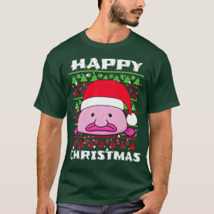 Blob Fish Happy Kerstmis Festive Santa Hat B T-shirt