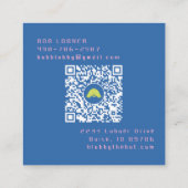 Blob Karakter Logo | Leuke Mascotte met QR-code Vierkante Visitekaartje (Achterkant)