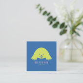 Blob Karakter Logo | Leuke Mascotte met QR-code Vierkante Visitekaartje (Staand voorkant)