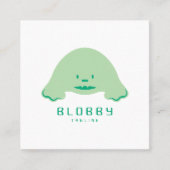 Blobby Character Logo | Fun Mascot with QR code Vierkante Visitekaartje (Voorkant)