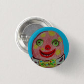 Blobby crayon badge Blue Ronde Button 3,2 Cm (Voorkant /achterkant)