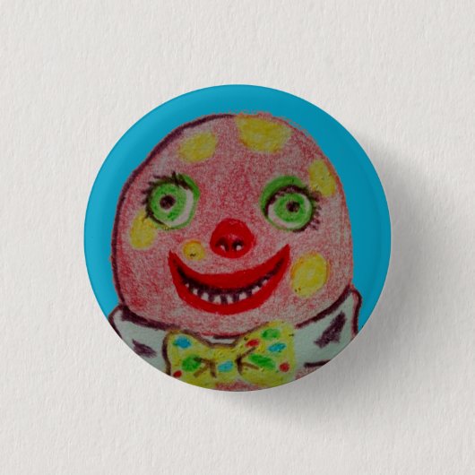 Blobby crayon badge Blue Ronde Button 3,2 Cm (Voorkant)