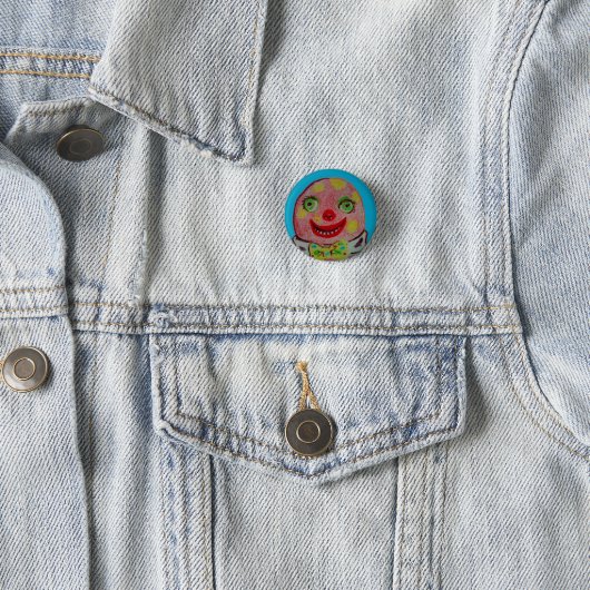 Blobby crayon badge Blue Ronde Button 3,2 Cm (In situ)