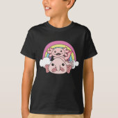 Blobfish Axolotl Cute Animals met regenboogkawaii T-shirt (Voorkant)