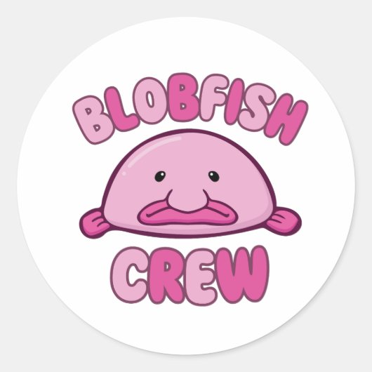 Blobfish Crew Ronde Sticker (Voorkant)