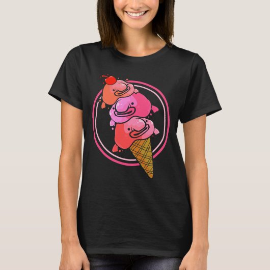 Blobfish Ice Cream Combinate Cute Deep Zee Fish T-shirt (Voorkant)