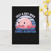 Blobfish Lovers Zoete dieren voor jongens blauw Kaart (Gele Bloem)