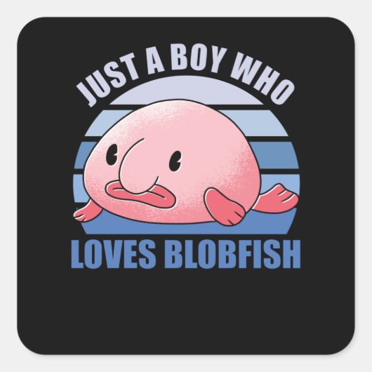 Blobfish Lovers Zoete dieren voor jongens blauw Vierkante Sticker (Voorkant)