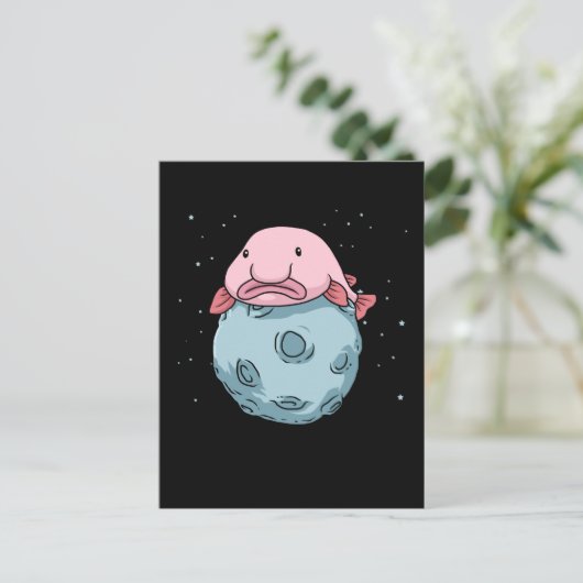 Blobfish Moon Astronaut Gift Kinder Blobfish Briefkaart (Staand voorkant)