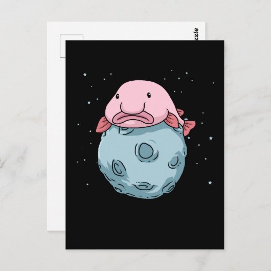 Blobfish Moon Astronaut Gift Kinder Blobfish Briefkaart (Voorkant / Achterkant)
