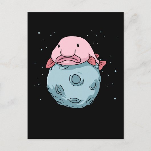 Blobfish Moon Astronaut Gift Kinder Blobfish Briefkaart (Voorkant)