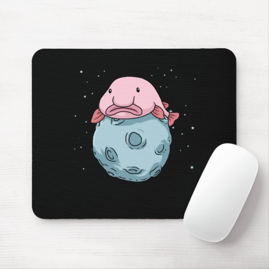 Blobfish Moon Astronaut Gift Kinder Blobfish Muismat (Met muis)