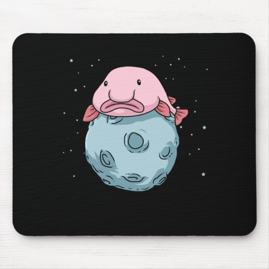 Blobfish Moon Astronaut Gift Kinder Blobfish Muismat (Voorkant)