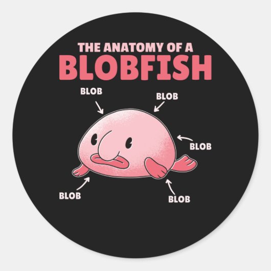 Blobfish Statement anatomie of Blobfish Ronde Sticker (Voorkant)
