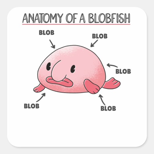 Blobfish Statement anatomie of Blobfish Vierkante Sticker (Voorkant)